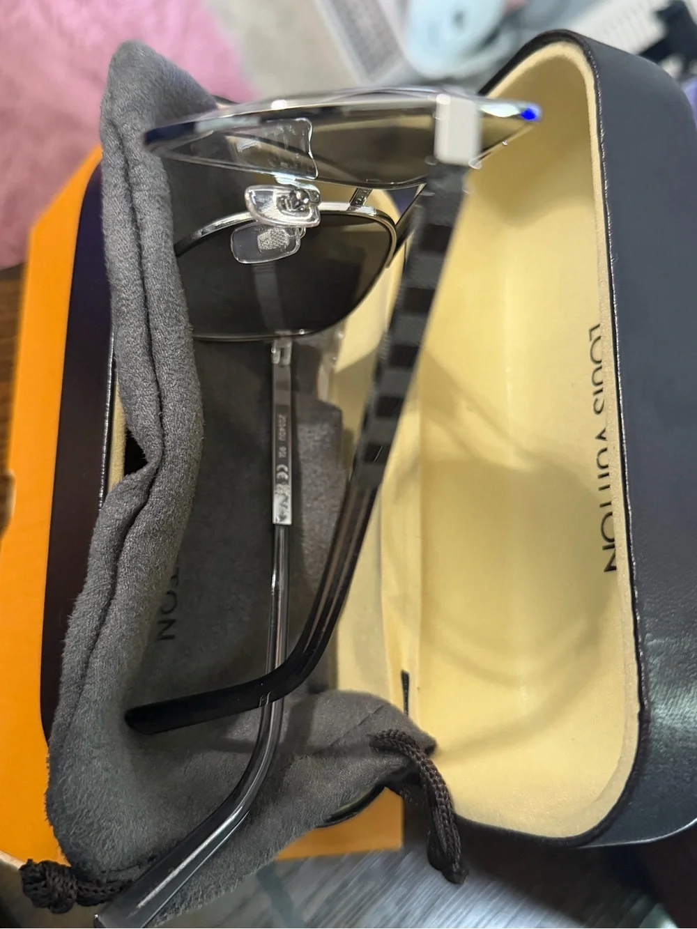 Louis Vuitton Men’s Aviator Sunglasses - Silver Frame, Black Lenses